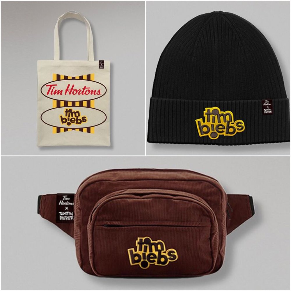 Tim Hortons TimBiebs Beanie + Fanny pack + Canvas tote *3-item bundle*